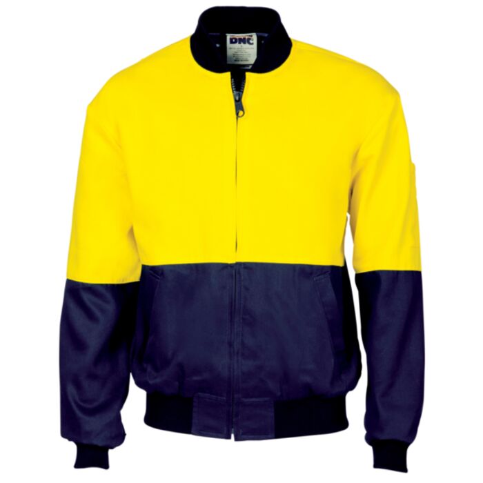 DNC Hi Vis 2 Tone Cotton Bomber Jacket Thumbnail
