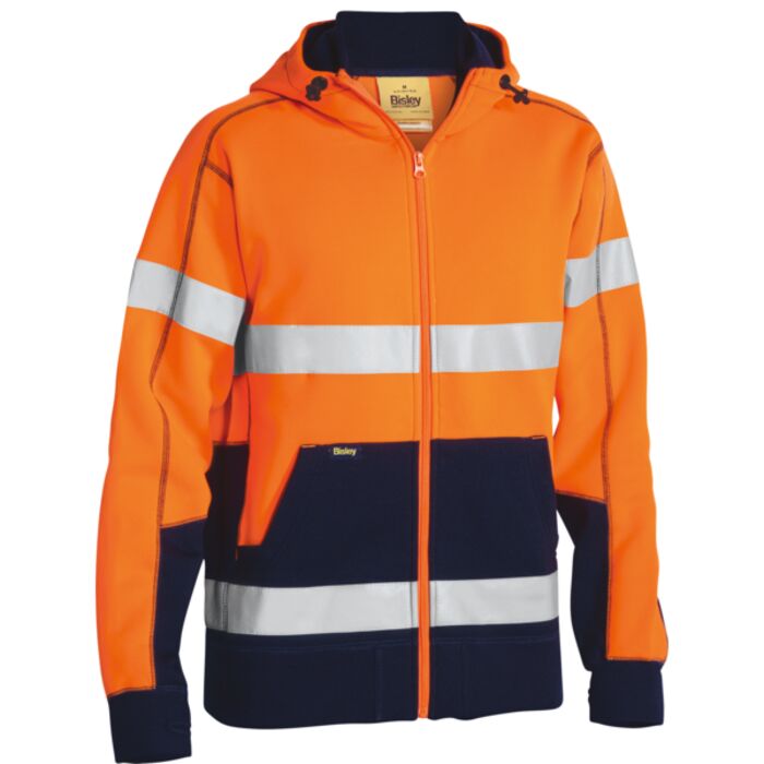 Bisley Taped Hi Vis Fleeced Hoodie Thumbnail