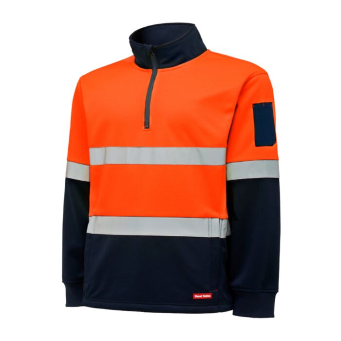 Hard Yakka 2 Tone 1/4 Zip Brushed Taped Fleece Jumper Thumbnail