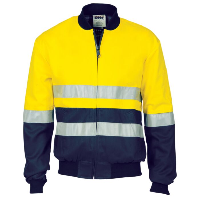 DNC Hi Vis 2 Tone Cotton Bomber Jacket with CSR R/Tape Thumbnail