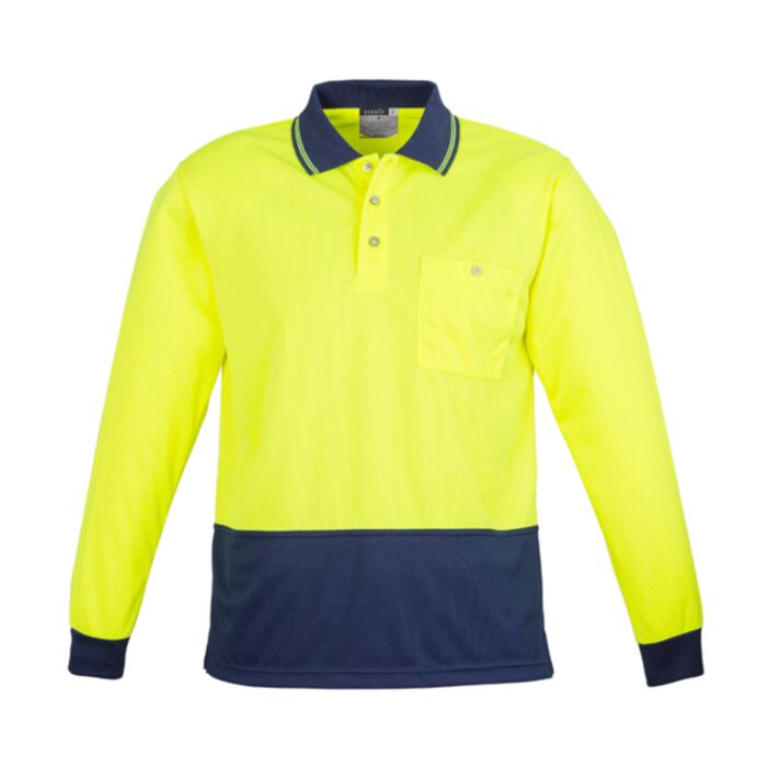Syzmik Unisex Hi Vis Basic Spliced Long Sleeve Polo Thumbnail
