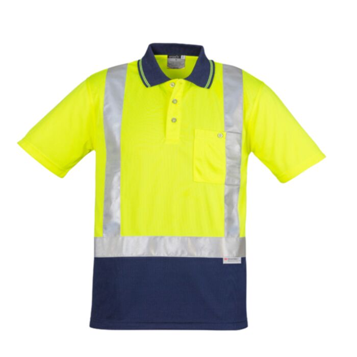 Syzmik Mens Hi Vis Spliced Polo Short Sleeve Shoulder Taped Thumbnail