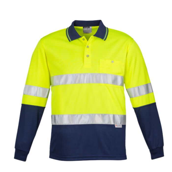 Syzmik Mens Hi Vis Spliced Polo Long Sleeve Hoop Taped Thumbnail