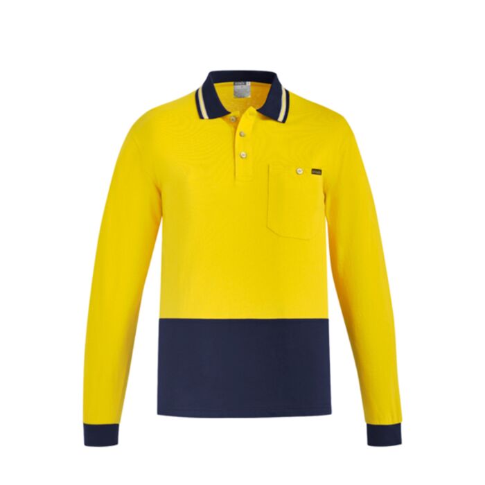 Syzmik Mens Hi Vis Cotton Long Sleeve Polo Thumbnail