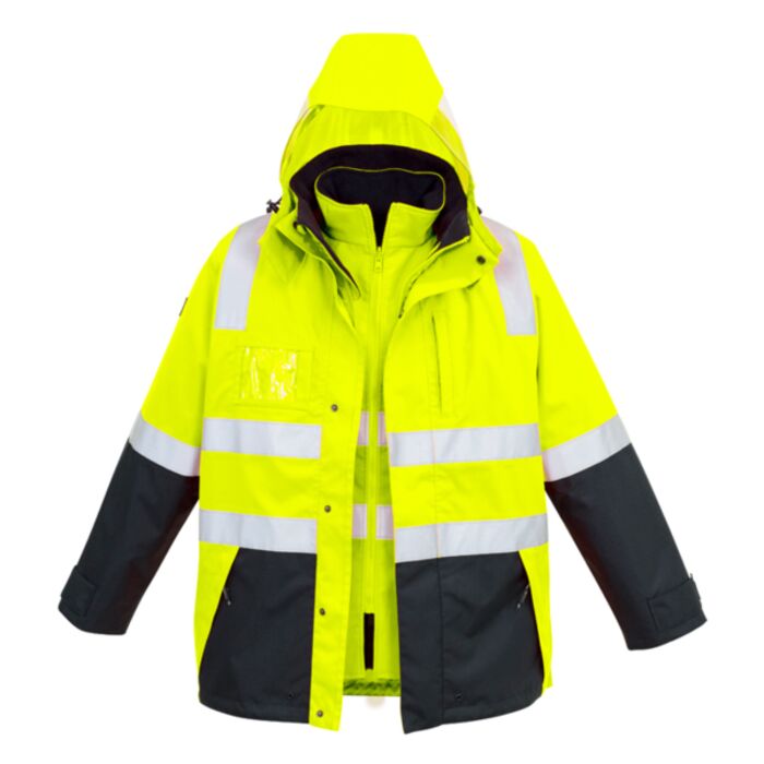 Syzmik Mens Hi Vis 4 in 1 Waterproof Jacket Thumbnail