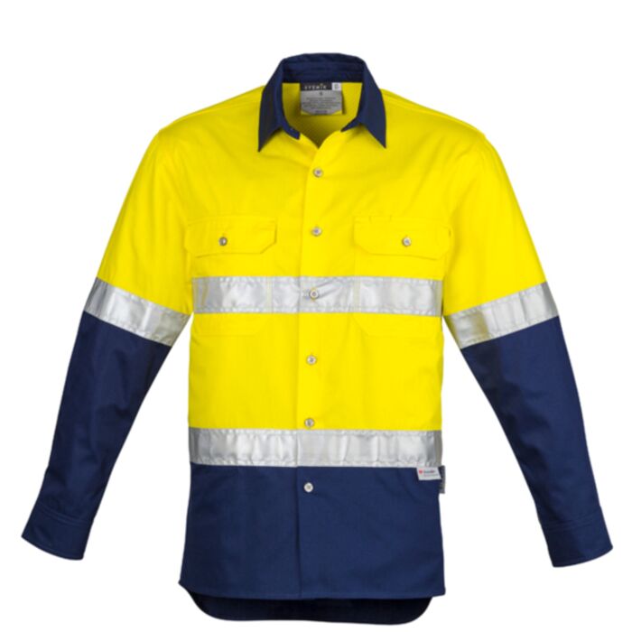 Syzmik Mens Hi Vis Spliced Industrial Shirt Hoop Taped Thumbnail