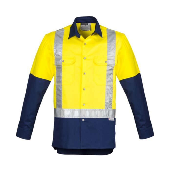 Syzmik Mens Hi Vis Spliced Industrial Shirt Shoulder Taped Thumbnail
