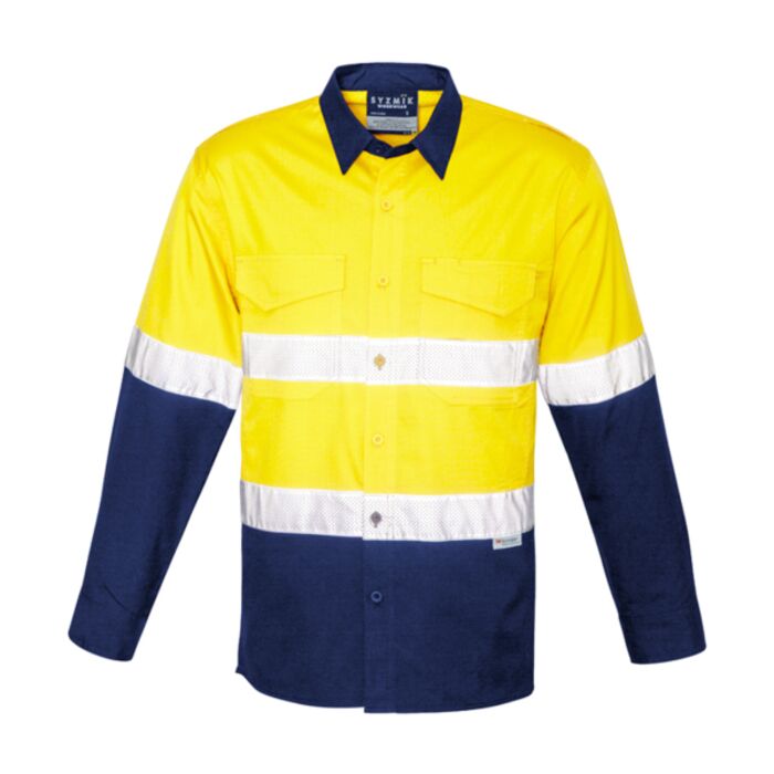 Syzmik Mens Rugged Cooling Taped Hi Vis Spliced Shirt Thumbnail