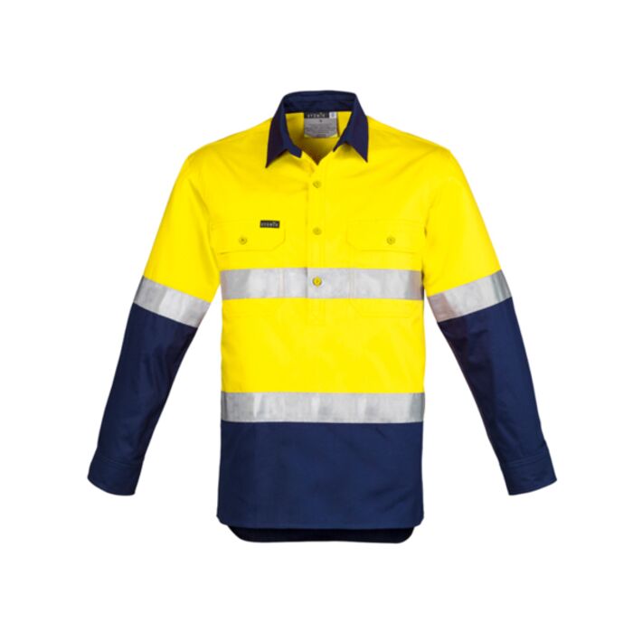 Syzmik Mens Hi Vis Closed Front Longsleeve Shirt Hoop Taped Thumbnail