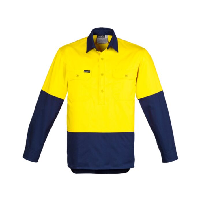 Syzmik Mens Hi Vis Closed Front Longsleeve Shirt Thumbnail
