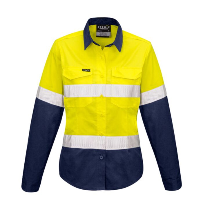 Syzmik Womens Rugged Cooling Taped Hi Vis Spliced Shirt Thumbnail