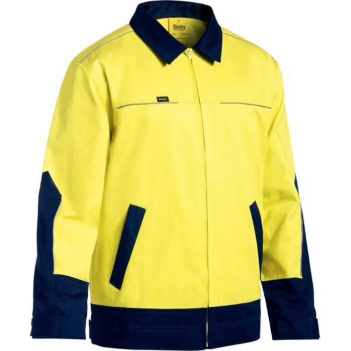 Bisley Hi Vis Drill Jacket with Liquid Repellent Finish Thumbnail