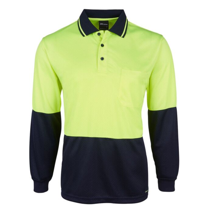 JB's Hi Vis Jacquard Long Sleeve Polo Thumbnail